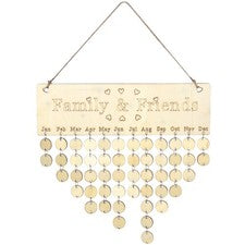 Calendario Adornos Decorativos Hogar Accesorios Familia Cumpleaños Placa Colgante