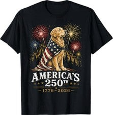 Camiseta Golden Retriever America's 250th Anniversary 1776 2026