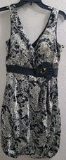 Vestido para mujer MAX AND CLEO talla 8 negro envuelto tejido dobladillo burbuja, nuevo con etiquetas al por menor $168