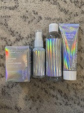 Juego de 4 piezas de limpieza facial Global Beauty Care vidrio brillo piel •NUEVO•