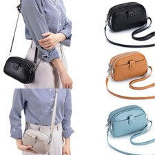 Bolso bandolera de cuero genuino para teléfono celular de gran capacidad para mujer