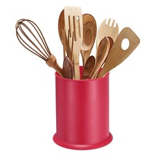 Soporte para Utensilios de Cocina 5.7x6.5", Soporte para Utensilios de Plástico para Cubiertos, Rosa