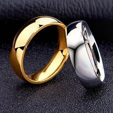 Anillo de boda de acero titanio de 6 mm banda pulida unisex joyería de promesa