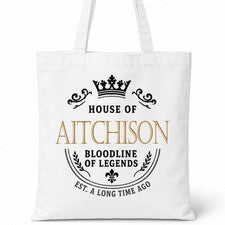 Bolso de Mano House Of AITCHISON Apellido Algodón Blanco Regalo