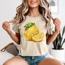 Camiseta Limón Verano Estrás Mujer Limón Verano Moda Regalo Para Ella