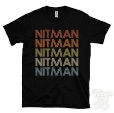 CAMISETA NITMAN ESTILO RETRO REPETIDO Hombre y Mujer Novedad Genial Nombre Regalo