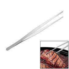 Pinzas de acero inoxidable para barbacoa clip de cocina de silicona para ensalada de barbacoa Meat Cooking plata
