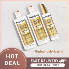 PROVOKE Champú Fortalecedor Blonde Rehab Bond + Acondicionador + Suero Defrizz