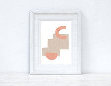 Impresión abstracta de 5 colores rosa melocotón y beige decoración de pared para el hogar