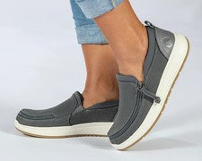 NUEVO Calzado Billy Mujer Perf Parte Superior Baja Cremallera Sin usar, en caja Gris Adaptable Talla 10 M RY2525CA