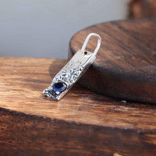 Colgante hecho a mano de zafiro azul para hombre plata esterlina piedra de nacimiento joyería para regalo