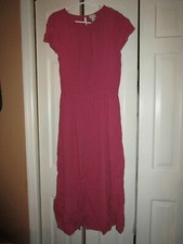 Vestido para mujer manga corta cintura ceñida - Un nuevo día rosa S pequeño