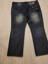 Pantalones de mezclilla para hombre Stone Touch tallas: 44- pierna recta premium azul oscuro lavados # TA-12