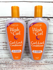 Lote de 2 acondicionadores Wash N Curl Lock Nutra Care cabello seco dañado 8 OZ