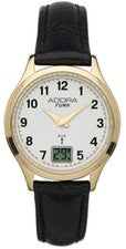Adora Radio Reloj de Mujer Ø 29mm Reloj Analógico 5 BAR Negra Pulsera de Cuero