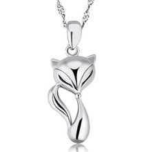 Collar de cadena colgante de zorro de plata de ley 925 para mujer joyería regalo Reino Unido