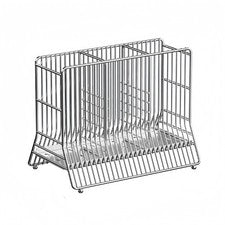 Soporte para utensilios de acero inoxidable con 3 compartimentos para secado y almacenamiento