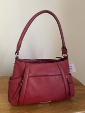 Bolso de Hombro Liz Claiborne Rojo Cartera, Estilo Guijarro Hobo Y2K Nuevo Con Etiquetas