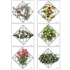 6 piezas calcomanías reutilizables de pared de flores de rejilla calcomanías de PVC para decoración de sala de estar