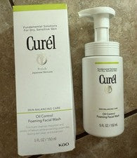 Lavado facial espumoso control aceite cuidado balanceador piel curel ~ 5 oz / 150 ml