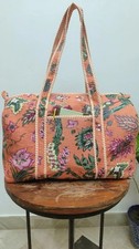 Bolso estampado floral melocotón indio bolsas de lona acolchadas bolsos para mujer bolsas de viaje EE. UU.