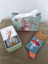 Wrendale Designs Damas Reloj Jirafa Y Conjunto De Regalo Calcetín Toadstool