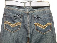 F.U.S.A.I. - FUSAI - CONFORT SLIM CORTE RECTO - Pantalones de mezclilla para hombre - AZUL - Talla 38x32