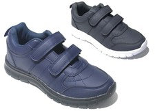 Zapatillas deportivas informales con cierre táctil azul marino para hombre punta redonda zapatos al aire libre tallas UK