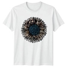 Camiseta Western Girasol Mujer Boho Floral Western Moda Regalo Para Ella