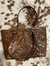 Cartera grabada de cuero para mujer Angelozano