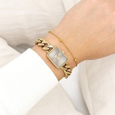 Oozoo Reloj de Pulsera Mujer Vintage Serie Análogo Metal Oro