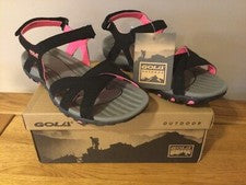 Sandalias de Senderismo GOLA “CEDAR” para Mujer, Negro/Rosa Caliente, Talla 7 - TOTALMENTE NUEVAS