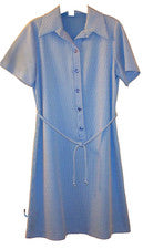 NUEVO VESTIDO Mujer Talla 18, Manga Corta Color Azul y Blanco Rayas N451