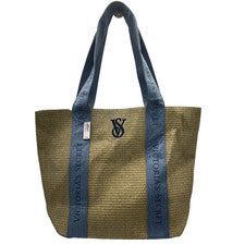 Nuevo Bolso de Mano Victorias Secret Bolso de Playa Viaje Denim Azul Marino Estilo Arpillera