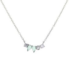 Collar de cadena de cable de plata esterlina amazonita minimalista único ajustable 15 pulgadas