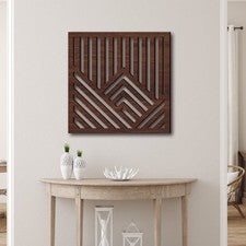 Pared de sala de estar tallada geométrica 2 piezas decoraciones para el hogar para colgar