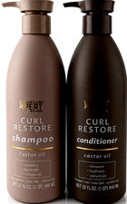 Champú y acondicionador SJ Hair Care Curl Restore con aceite de ricino 32 fl oz cada uno