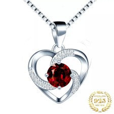 Collar Mujer Corazón Plata de Ley 925 Colgante Cadena Joyería Mujer Regalo