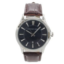 Reloj Hombre Plateado Geoffrey Beene GB8070SLBNNV Cuarzo Cuero Plateado Para Él NUEVO