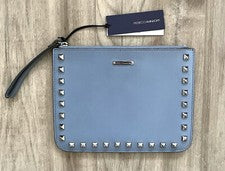 Nuevo con etiquetas Bolso sin asas Rebecca Minkoff para mujer de cuero negro con tachuelas
