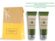 Mascarilla de cuidados intensivos corporal y fuerza L'Occitane 5 aceites esenciales 2X2,5 oz nueva en caja