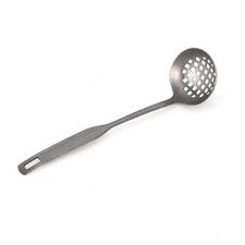 hotpot cuchara perforada agujero retro acabado metálico para sopa