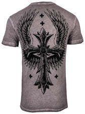 Camiseta para hombre Archaic by Affliction Uprising Strike Wings Cross Biker