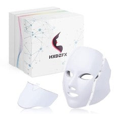 Mascarilla facial LED terapia de luz, 7 terapia de luz LED máscara facial para el cuidado de la piel - azul y