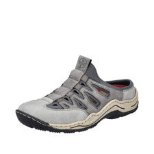 Zuecos de mujer RIEKER Sabot STRETCH grises aptos para plantillas