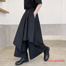 Pantalones de vestir holgados de moda japonesa para hombre de gran tamaño gótico informal pantalón pierna ancha