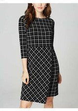 J Jill Wearever Collection Imitación Envoltura Elastizada Negro Blanco Ventana Mujer Pequeño