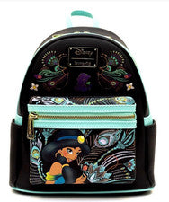 EXCLUSIVA Mochila Loungefly Disney Aladdin Jazmín Pluma de Pavo Real Rara Difícil de Encontrar Nueva Con Etiquetas