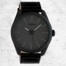 Oozoo Reloj De Pulsera Unisex Timepieces Analógico De Cuero Negro UOC10324