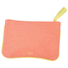 Bolso glamour maquillaje Ipsy agosto 2018 naranja melocotón y amarillo